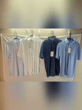 Lot of 4 Collars and Co Men's Large Polo Dress Shirts NWT & NWOT